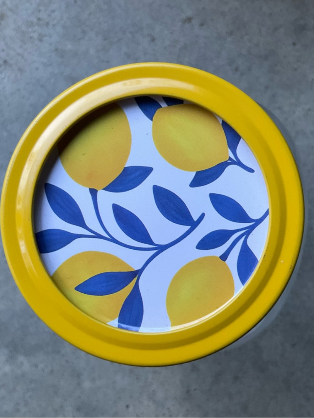 Lemon Beveled Mason Glass Jar with Yellow Lemon Floral Lid - Picture 3 of 5
